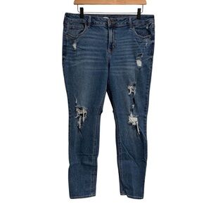Old Navy Women’s Distressed Super Skinny Rockstar Jeans 14 Stretch 28”